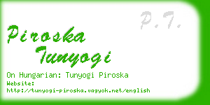 piroska tunyogi business card